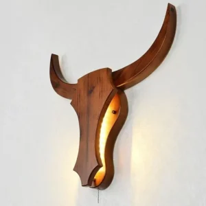 Bull Horn Wooden Wall Light Showpiece Aflex World