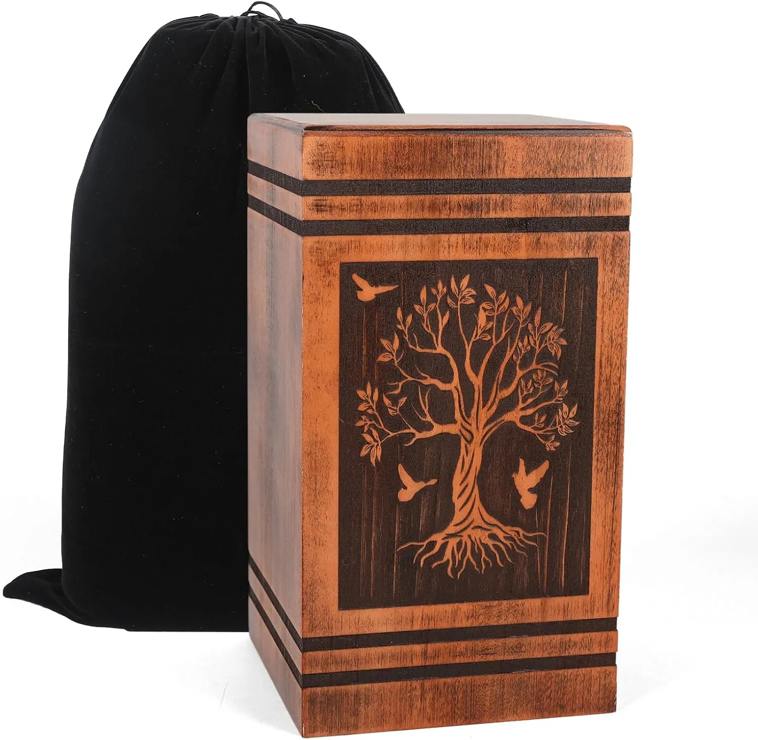 Engraved Wooden Storage Urn Box With Tree Of Life Design Aflex World 1 - Image 2