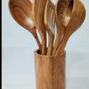 Handcrafted Wooden Kitchen Utensil Holder Aflex World 1