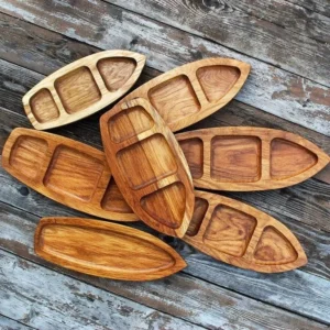 Handcrafted Wooden Serving Platter Set Aflex World