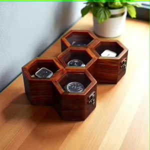 Hexagon Wooden Jewelry And Watch Storage Box Aflex World