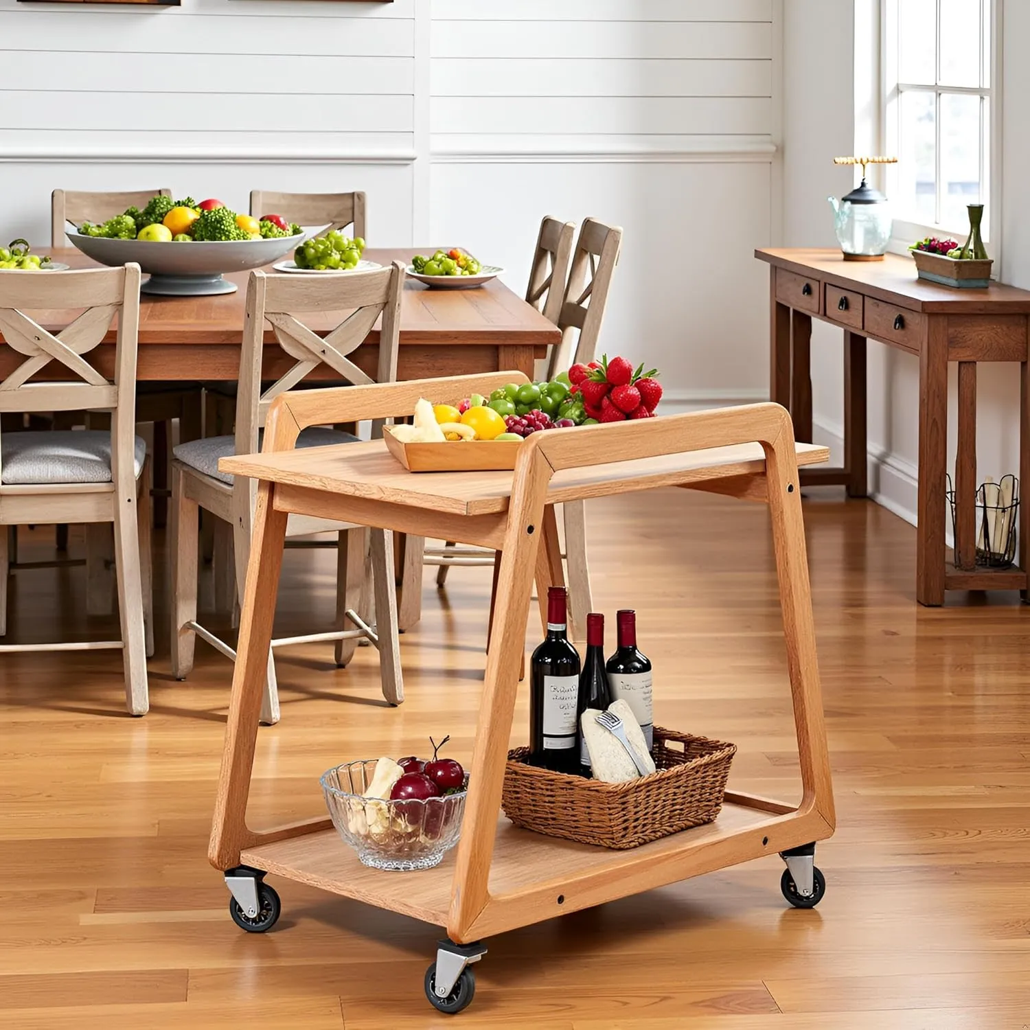 Multi Tier Wooden Kitchen Storage Trolley Aflex World