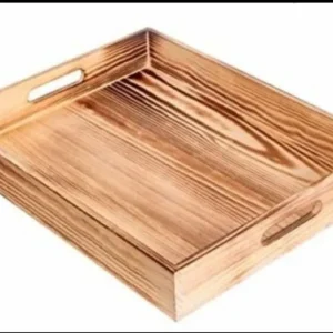 Rustic Wooden Serving Tray With Slat Design Aflex World
